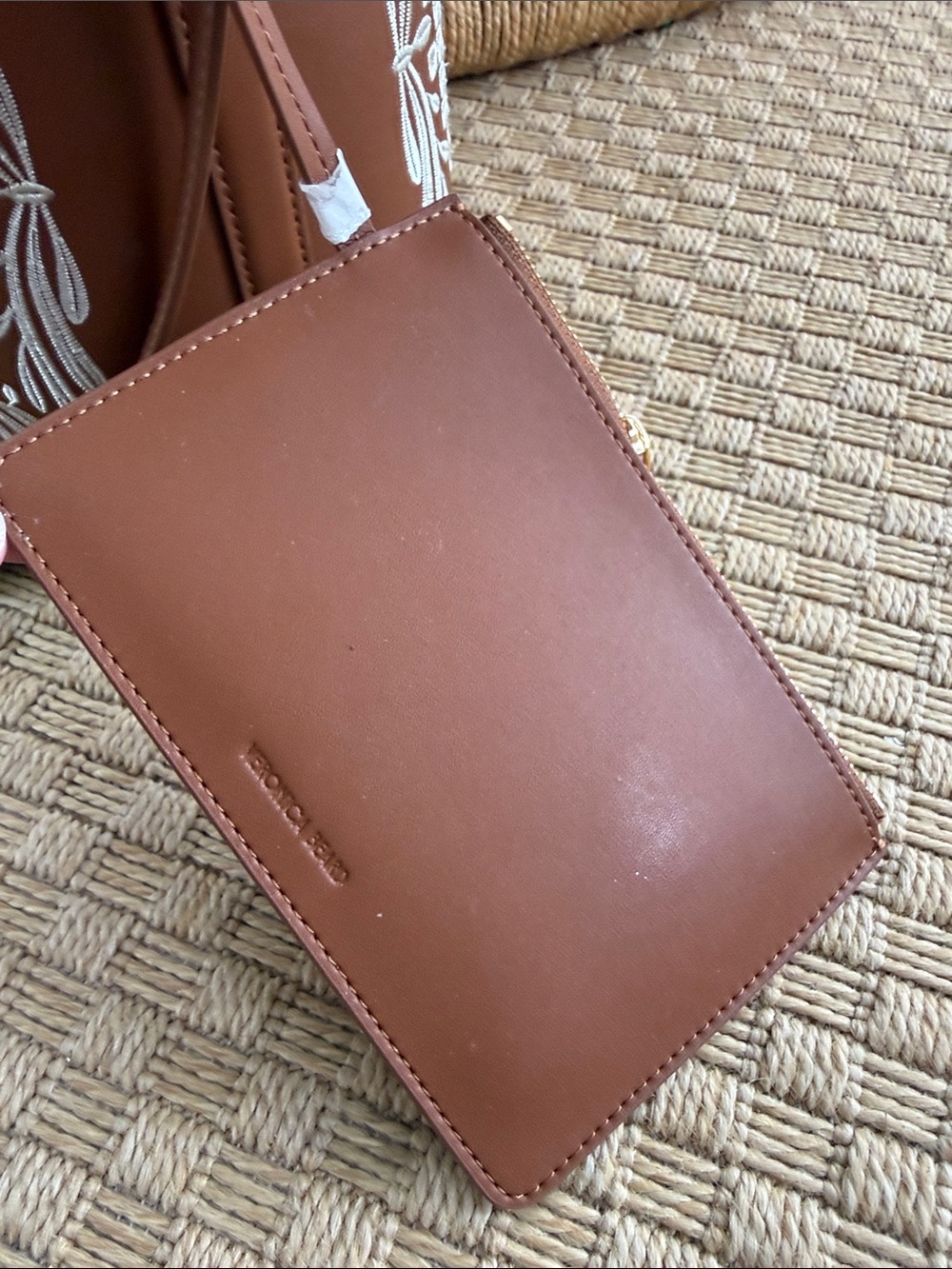 Veronica Beard Small Feed Bag Embroidered Leather - Picture 7 of 9